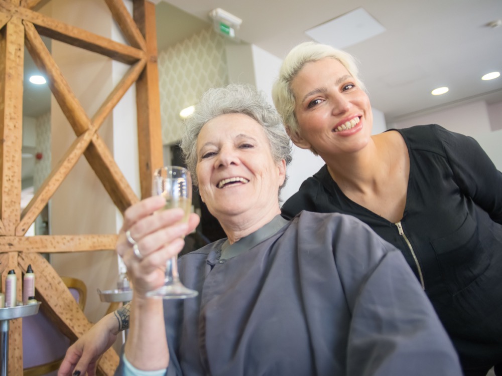 Champagne toast celebrating returning customers